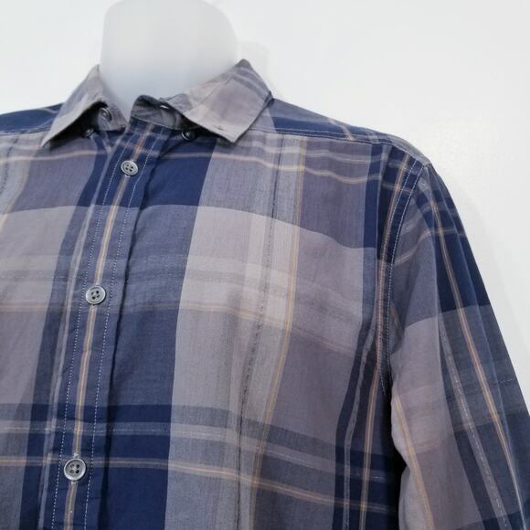 7 For All Mankind Plaid Metallic Button Front Shirts - Picture 2 of 12